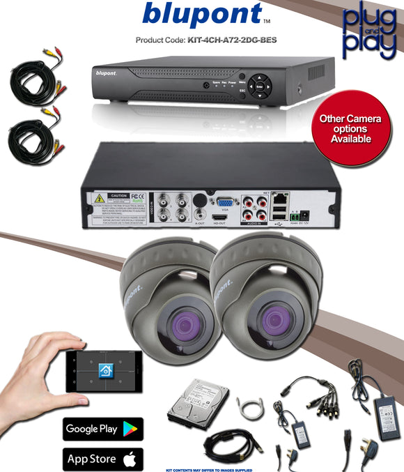 blupont ProHD 4 Channel 2 Camera and Accessories Kit